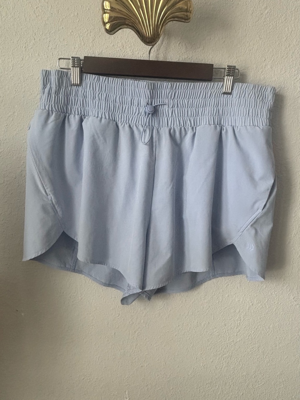 all in motion Light Blue Athletic Shorts with Smocked Waist